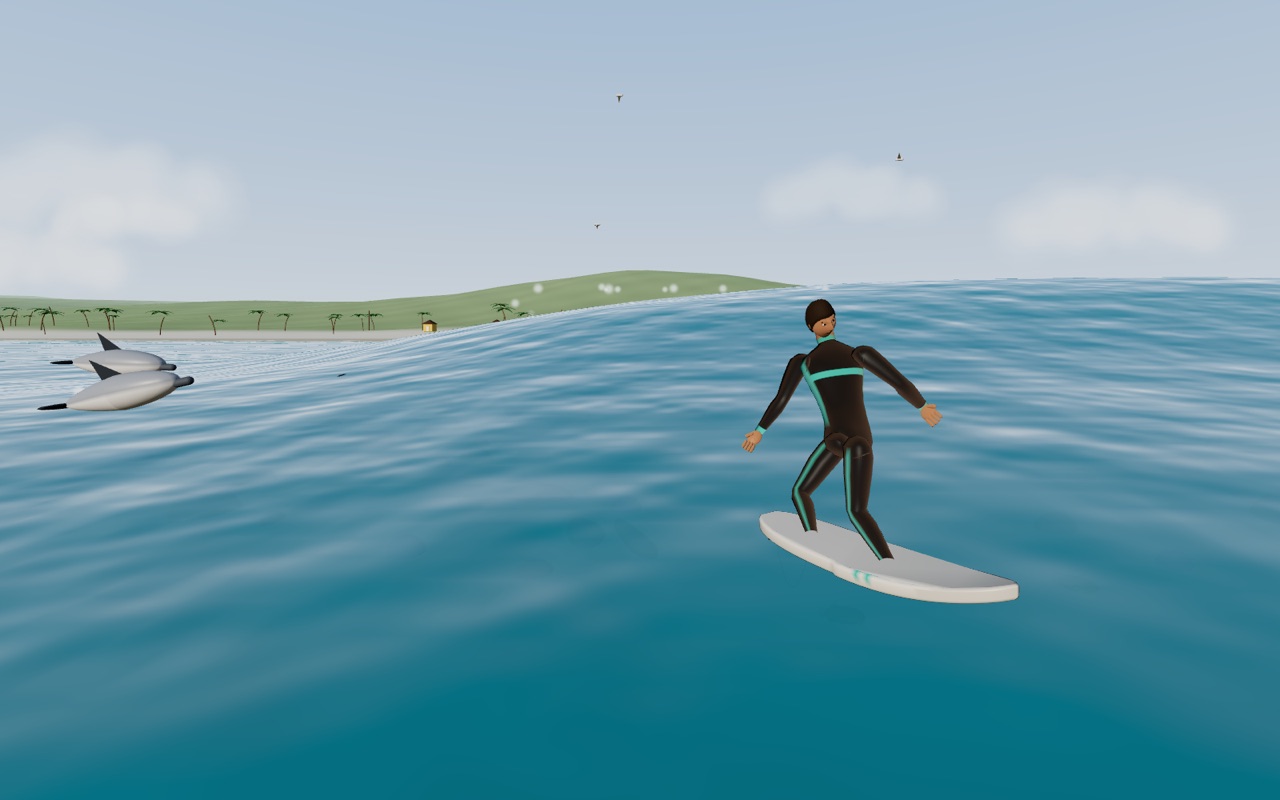 Swell surfer riding open water